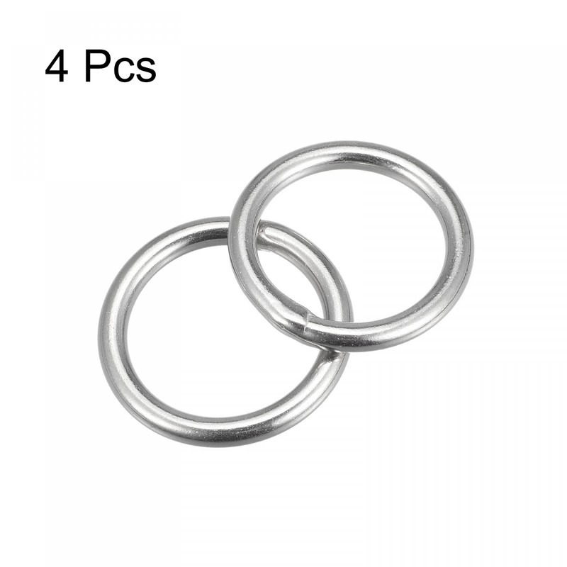 sourcing map Round Ring Welded O-Rings 316 Stainless Steel 25