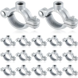 Otoolling 20 Pack 3/4" Split Ring Pipe Hanger for 3/8" Thread Rod Galvanized Iron Mounting Bracket for Tubing Wall Ceiling Mount Combination Industrial Decor