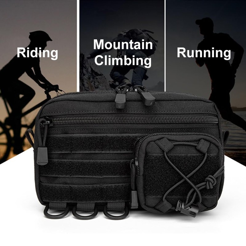 Tactical Pouch, Molle EDC Pouch Bag with Adjustable Waist Strap,