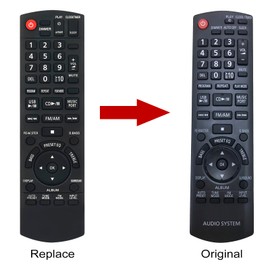 N2QAYB000555 Replacement Remote Control Suitable for Panasonic CD Stereo Micro Systems SC-PM02 SC-PM04 SC-PM04EE-S SA-PM02 SA-PM04 SA-PM04EE-E SC-PM04EC-S SA-PM04EC-S EC-S SA-PM5 SC-PM5