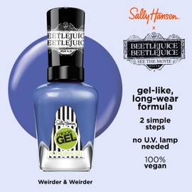 Sally Hansen Miracle Gel™, Beetlejuice Weirder & Weirder​​, Long Lasting, Gel-Like Formula, No UV Lamp Needed, Blue Nail Polish