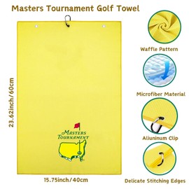 Aikiprety Funny Golf Towel, Funny Golf Towel for Golf Bags with Clip, Golf Gift for Men Husband Boyfriend Dad, Birthday, Cristmas Gifts for Golf Fan - Marsters Tournament (Yellow)