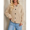 Saodimallsu Womens Button Up Cardigans Fall Crew Neck Fuzzy Knit
