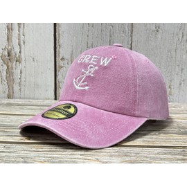 Enodtter Crew Hat for Women, Boating Gifts for Nautical Sailor, Washed Pink Sailing Baseball Cap for Skipper, Cotton Snapback Dad Hats