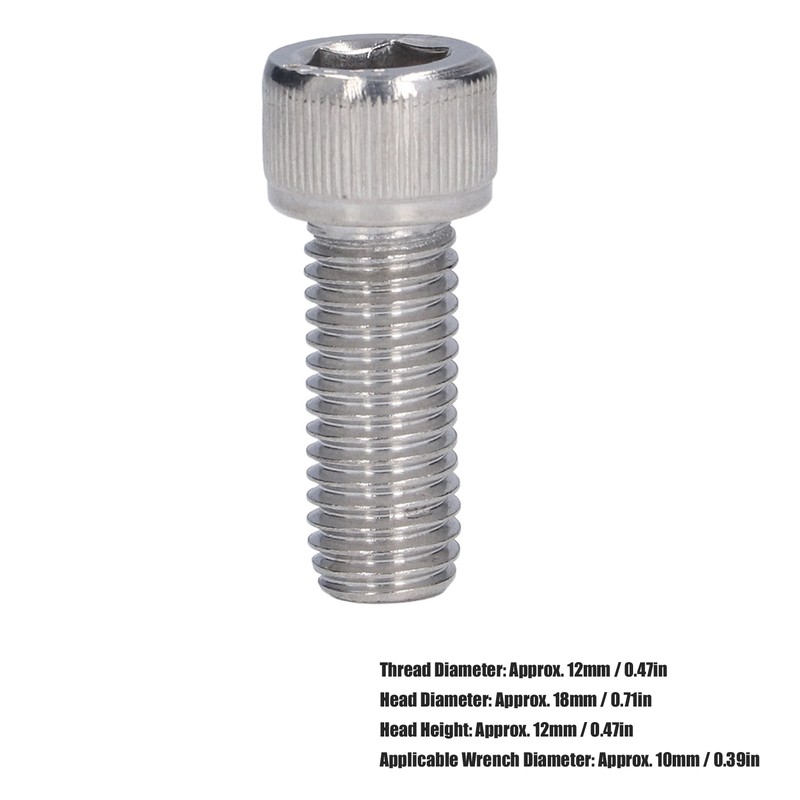 20Pcs Bolt Socket Cap Screws Coarse Thread A2‑70 Stainless Steel