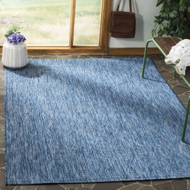 Safavieh Courtyard Collection CY8522-36822 Indoor/ Outdoor Area Rug, 5' 3" x 7' 7", Navy/Navy