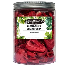 Freeze Dried Strawberries | Dried Strawberry Slices | 100% Natural | 200+Slices| Gluten Free | For Garnishing Cocktails Cake Decoration, Baking, Fruit, Sorbet, Tea, Cooking | 2.11 oz |60 Grams|PET Jar