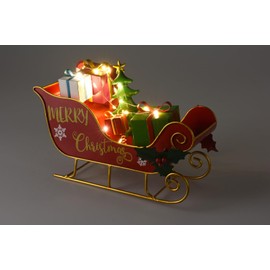 Home & Styling Metal LED Sleigh with Gifts