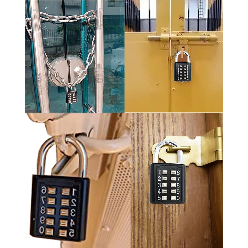 ZENG 10-Button Combination Padlock – Pre-Set 5-Digit Unchangeable Code, Hardened