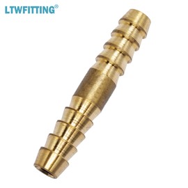 LTWFITTING Brass Barb Splicer Mender 1/4-Inch Hose ID Fitting for Vehicle Fuel System Heater System (Pack of 50)