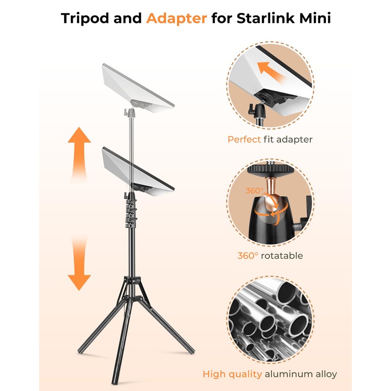 Starlink Mini Tripod Mount with Adapter, 3 Level Adjustable Height