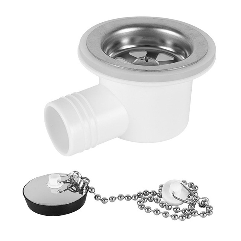 RV Sink Drain Connector Right Angle Space Saving Stainless Steel