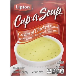 Lipton Cup-A-Soup Cream of Chicken, 2.4 Ounce (Pack of 6)