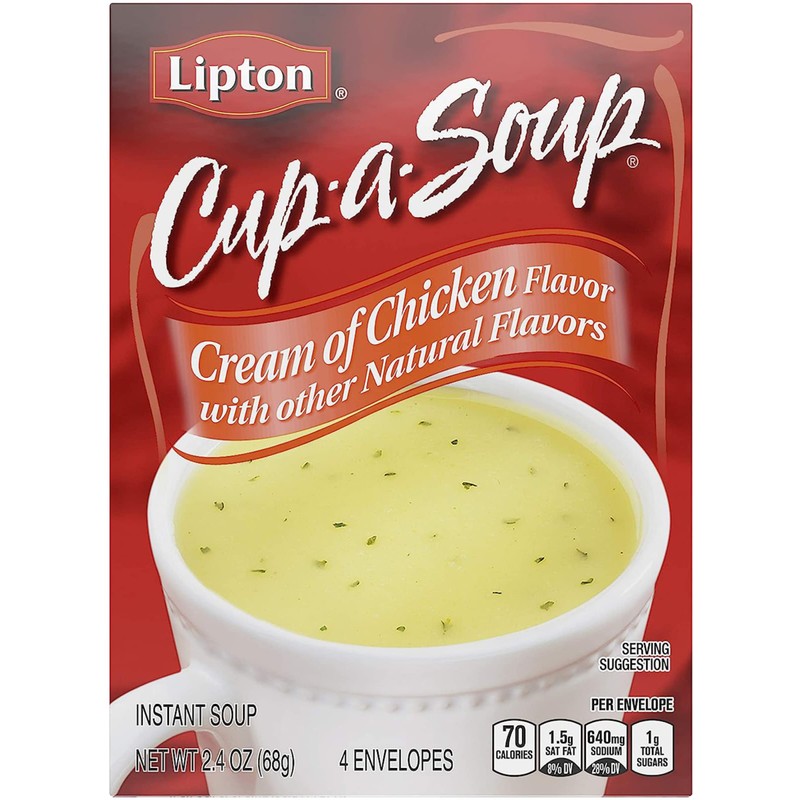 Lipton Cup-A-Soup Cream of Chicken, 2.4 Ounce (Pack of 6)