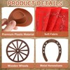 42 Pcs Western Mini Hay Bale Cowboy Hats Horseshoes Bandanas