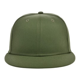 Lids Blank Full Court w/Colored Under Visor Fitted Cap Olive/Camo 7 3/4