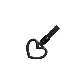 Kei Project JDM Tsurikawa Ring Japanese Subway Train Bus Handle Hand Strap Drift Charm Bosozoku (Heart: Black)