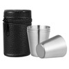 UPKOCH 4pcs Travel Stainless Steel Shot Glasses with Leather Carrying