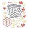 5pcs Cute Bees Cutting Dies, Sweet Honey Honeycomb Die Cuts