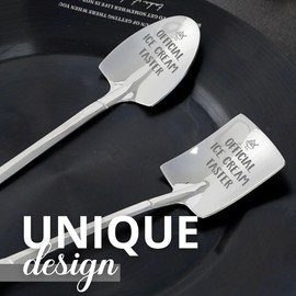 INNObeta Ice Cream Spoons, 2 Pcs Engraved Ice Cream Shovels, Offical Ice Cream Taster