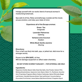 Epsom Salt Bath Soak, Dead Sea Salt for Soaking, Hot Tub Spa Aromatherapy, Bath Crystals with Vitamins & Minerals, Green Tea Scent by Relax