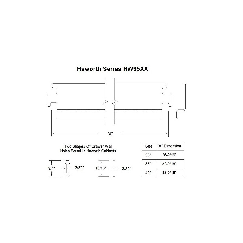 Haworth Lateral File Bar 36" (4)