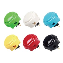 Sanwa 6 pcs OBSF-30 Original Push Button 30mm (Each Color of 1 Pcs) - for Arcade Jamma Video Game & Arcade Joystick Games Console (Color) S@NWA
