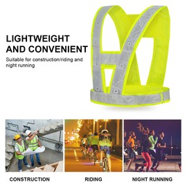 VORCOOL LED Reflective Vest Safety Outdoor Running High Visibility Reflector Clothing High Visibility Safety Vest for Men Jogging, Biking, Walking, Motorcycle (Yellow)