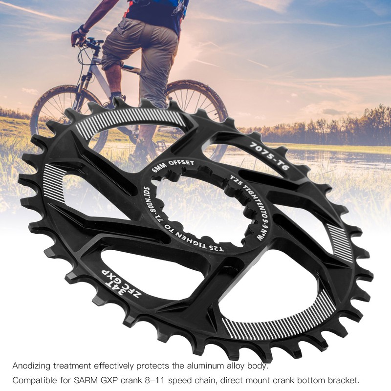 Bike 34T Single Speed Chainring 6mm Offset Direct Mount Narrow
