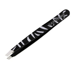 Beautimaxx 3.5-inch Zebra Slant Tip Eyebrow Tweezers