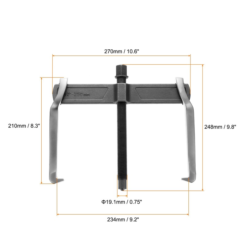 HARFINGTON 2-Jaw Gear Puller 10 Inch Carbon Steel Separate Lifting