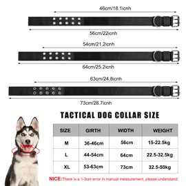 Tactical Dog Collar Soft Adjustable Collar for Large & Small Dogs (XL)