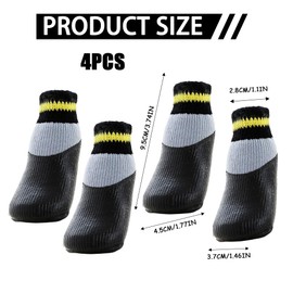Larfraecy Waterproof Dog Socks 4Pcs/Set Small Dog Shoes Socks Outdoor Pet Shoes,Non-Slip Dog Paw Protectors Boots for Dogs (Black)