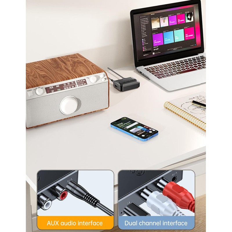 Chelink Bluetooth Receiver for Home Stereo, RCA Bluetooth Adapter for