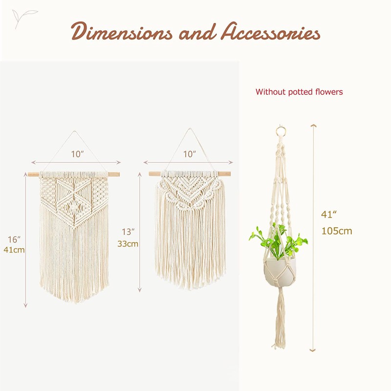 tapices de macramé para colgar en la pared, para decoración