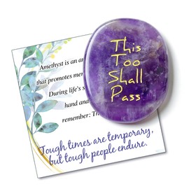 SOLICIEL This Too Shall Pass Amethyst Healing Crystal, You Got This Inspirational Gifts Speical Thinking of You Keepsake Gift for Women Men