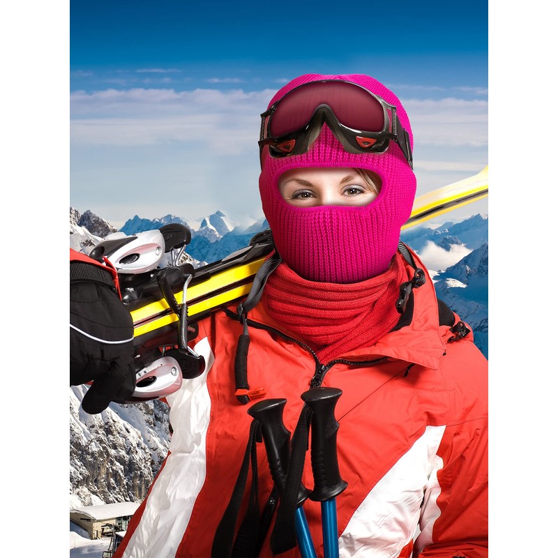 SATINIOR 1 Hole Knitted Full Face Cover Adult Winter Ski