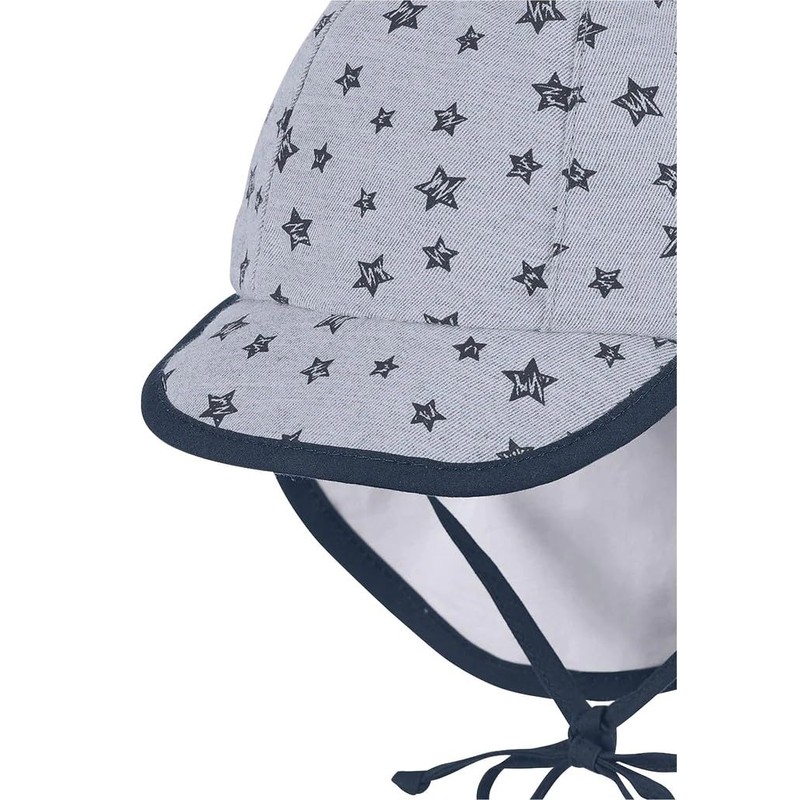Sterntaler Peaked Hat with Ties and Neck Protection. (Casquette Avec
