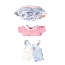 3-Piece 17cm/6.7inch Doll Clothes Set & Outfit Set - Premium Cute Costumes for All 17cm/6.7inch Figures （NO Doll） (3-Piece Set of Heart-Shaped Overalls)