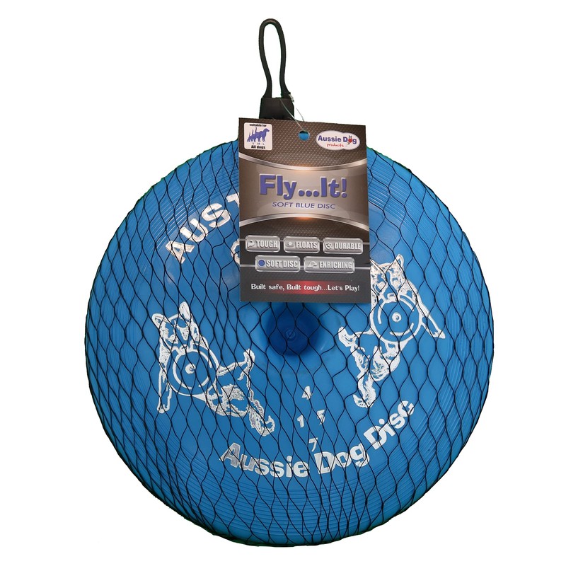 Aussie Dog Soft Floating Disc Dog Toy, Blue