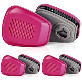 Respirator Cartridge/Filter 60921, Particulate Filters for Half and Full Face Respirator 6000 7000 FF-400 Series, Effective Filtering Organic Vapors, Particulates, Chemicals and Dust (3 Pair)