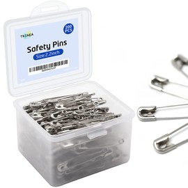 Tkiaea Safety Pins 200Pcs, Large Safety Pins 2.2 Inches, Safety Pins for Clothes, Safety Pins Bulk for Sewing, Crafts, and Everyday Use
