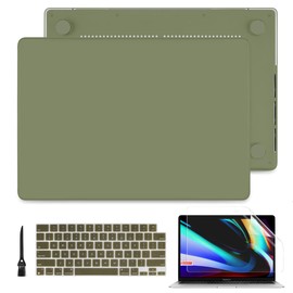 Batianda Case for New MacBook Pro 14 inch 2024 2023 Release M4 M3 M2 Pro/Max Chip, Plastic Hardshell with Keyboard Cover & Screen Protector, Avocado Green