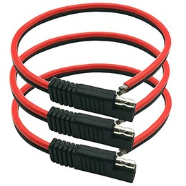 AYECEHI SAE Connector Cable - 2 Pin Quick Disconnect Plug - 1ft/30cm (14 AWG-3 Pack) for Motorcycle, Car, Tractor