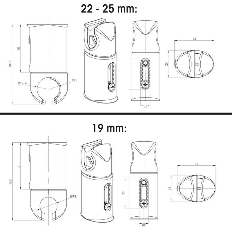 Clamp Brackets for Heated Towel Rail Radiators Flat & Curved