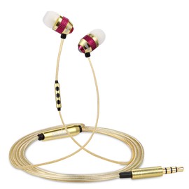 Sephia SP1050VC Earbuds Wired in-Ear Headphones with Mic and Volume Control Enhanced Bass Case 3.5mm Earphone Jack 3.9 Feet Long Tangle-Free Cord