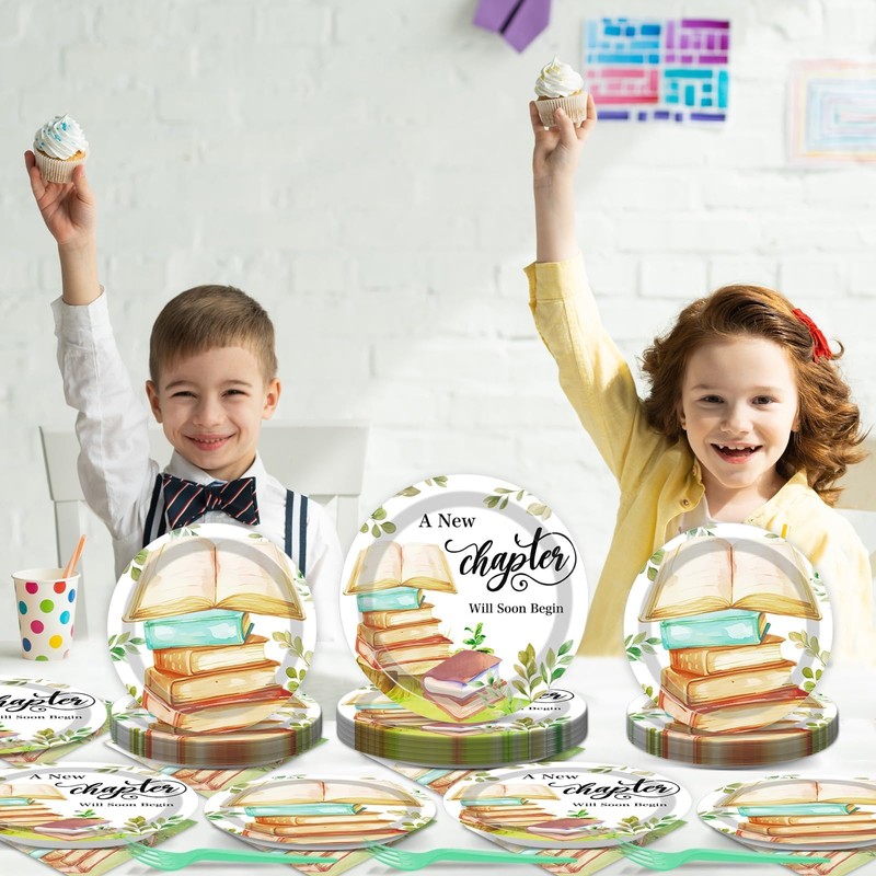 96Pcs Storybook Party Plates and Napkins for Book A New