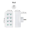feletec 4-Way Socket Adaptor 4x Euro, White, Multiple Plug, Multiple