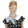 Satin Dotted Neck Sashes White withBlack Dots Accessory for Fancy
