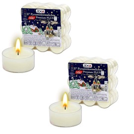 JEKA 2 x Set of 27 Premium Tea Lights with Clear Spout for Pyramids